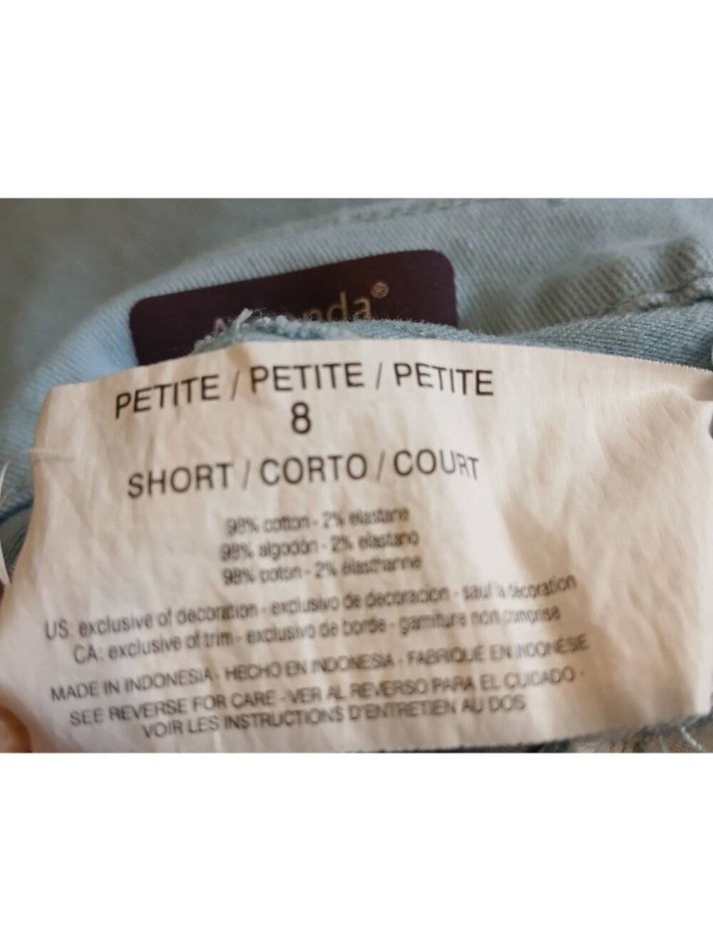 Gloria Vanderbilt Amanda Petite 8P Light Blue Stretch Straight Leg Jeans #I-12 - Picture 3 of 9